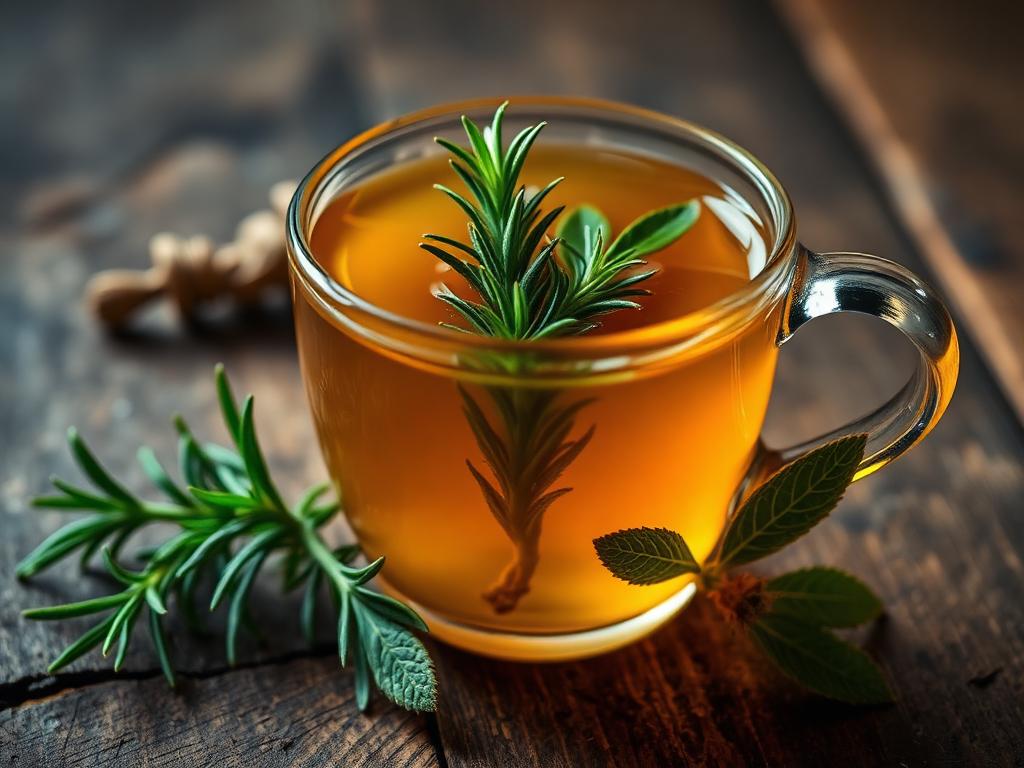 Rosemary tulsi clarity tea — Ayurvedic herbal recipe with rosemary, tulsi