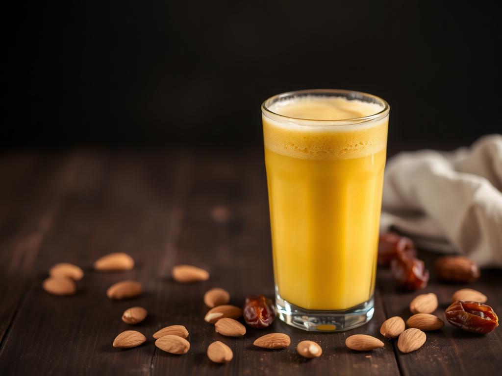 Golden shatavari almond shake — Ayurvedic herbal recipe with shatavari, turmeric, ginger
